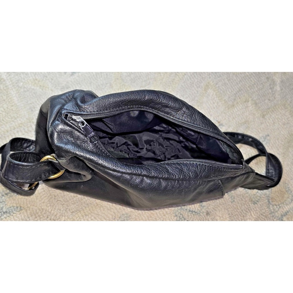 Quality Premium Leather Backpack Side-Zip Closure 3 Compartment Adjustable Strap - Picture 5 of 15
